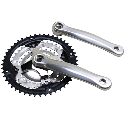 PEDALIER VTT P2R 7-8V ALU ARGENT 170mm 48-38-28 (BOITIER 118mm)