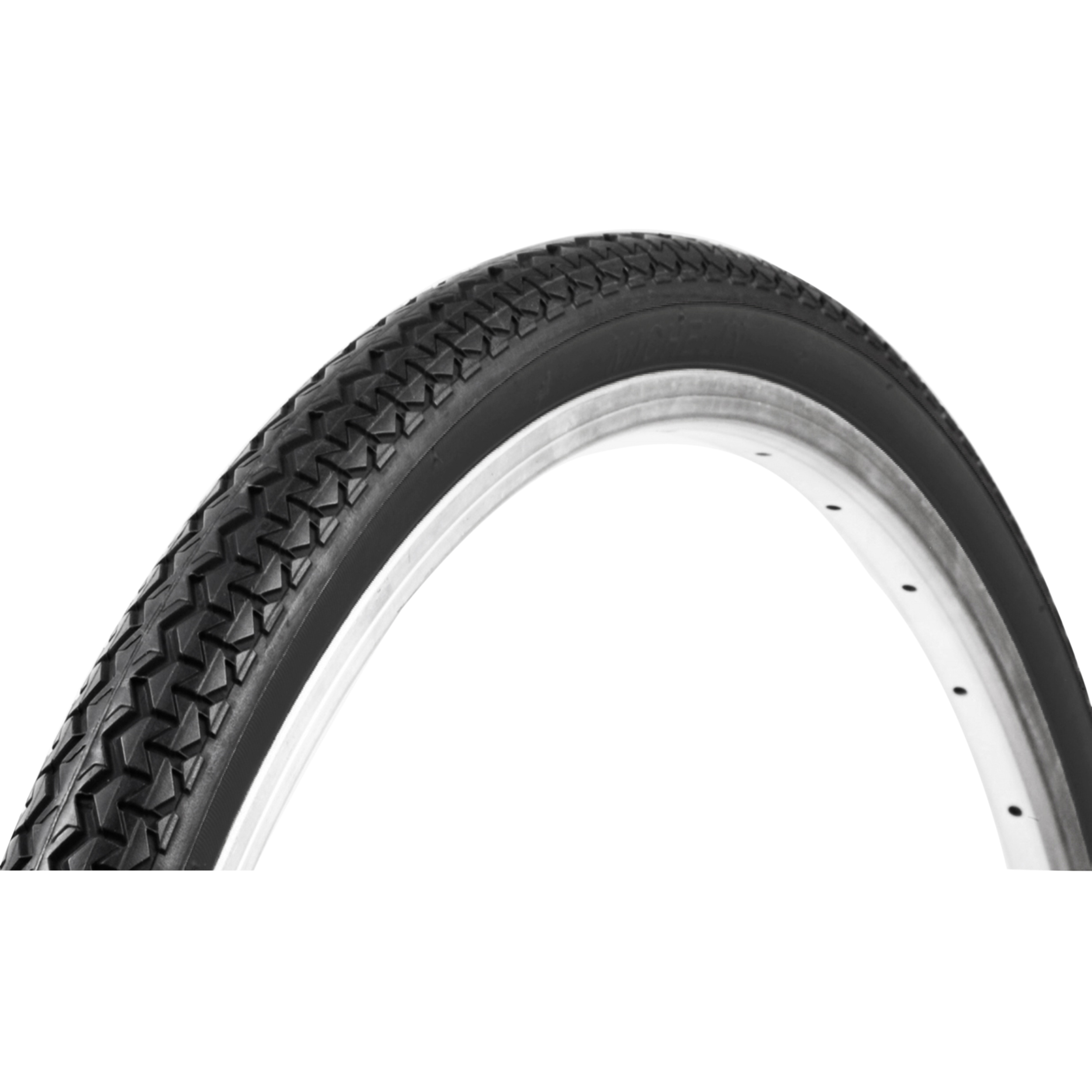 Pneu Vélo Urbain 26x1 1/2 (44-584) - Ballon 38,1 Mm De Large - Caoutchouc Noir/beige - Type Clincher Symétrique