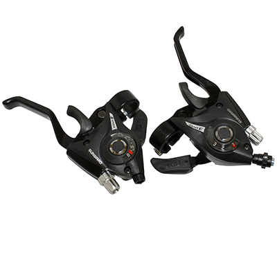 Levier De Vitesse 3x7v Alu Pour VTT - Noir, Compatible Shimano, Frein V-brake