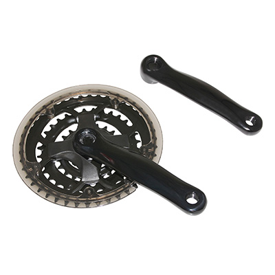 PEDALIER VTT P2R 7-8V NOIR 150mm 42-32-22 AVEC PARE-CHAINE (BOITIER 118-122mm)