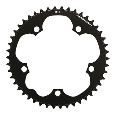 Plateau Extérieur Vélo Route Stronglight - 51 Dents, Alu 7075, Noir, Fixation Shimano