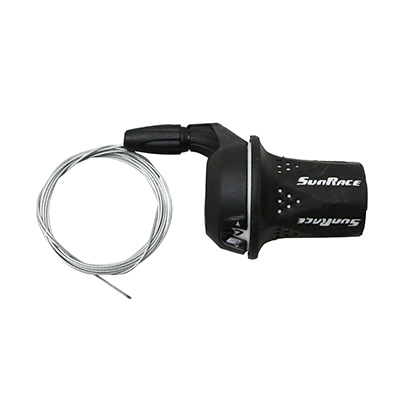 Manette De Dérailleur VTT Sunrace Gauche 3 Vitesses - Réf. PR21780, Neuf Avec Collier
