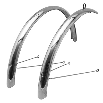 GARDE BOUE VTC / VTT 26'' STRONG TOUR PLASTIQUE A TRINGLES 54MM ARGENT (PR