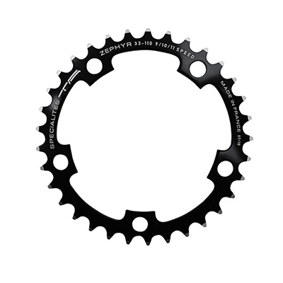 Spécialités TA PLATEAU ROUTE 5BRA D.110 ZEPHYR INTERIEUR NOIR ALU 7075 TYPE SHIMANO 9-10V.