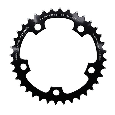 Spécialités TA PLATEAU ROUTE 5BRA D.110 ZEPHYR INTERIEUR NOIR ALU 7075 TYPE SHIMANO 9-10V.