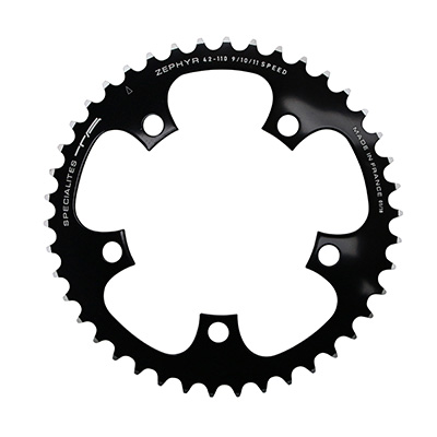 Spécialités TA PLATEAU ROUTE 5BRA D.110 ZEPHYR INTERIEUR NOIR ALU 7075 TYPE SHIMANO 9-10V.