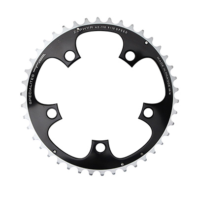 Spécialités TA PLATEAU ROUTE 5BRA D.110 ZEPHYR EXTERIEUR NOIR ALU 7075 TYPE SHIMANO 9-10V.