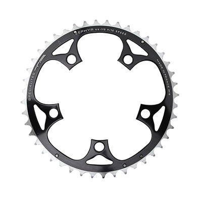 Spécialités TA PLATEAU ROUTE 5BRA D.110 ZEPHYR EXTERIEUR NOIR ALU 7075 TYPE SHIMANO 9-10V.