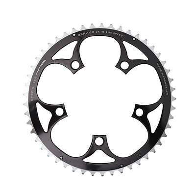 Spécialités TA PLATEAU ROUTE 5BRA D.110 ZEPHYR EXTERIEUR NOIR ALU 7075 TYPE SHIMANO 9-10V.