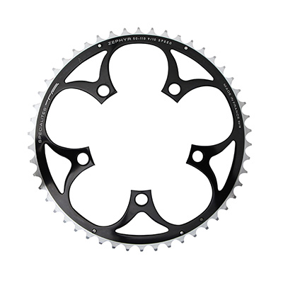 Spécialités TA PLATEAU ROUTE 5BRA D.110 ZEPHYR EXTERIEUR NOIR ALU 7075 TYPE SHIMANO 9-10V.