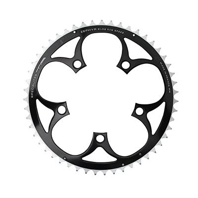 Spécialités TA PLATEAU ROUTE 5BRA D.110 ZEPHYR EXTERIEUR NOIR ALU 7075 TYPE SHIMANO 9-10V.