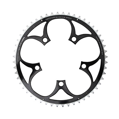 Spécialités TA PLATEAU ROUTE 5BRA D.110 ZEPHYR EXTERIEUR NOIR ALU 7075 TYPE SHIMANO 9-10V.