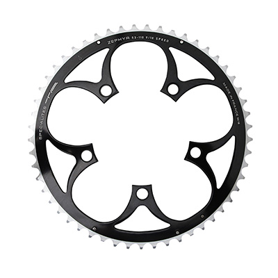 Spécialités TA PLATEAU ROUTE 5BRA D.110 ZEPHYR EXTERIEUR NOIR ALU 7075 TYPE SHIMANO 9-10V.