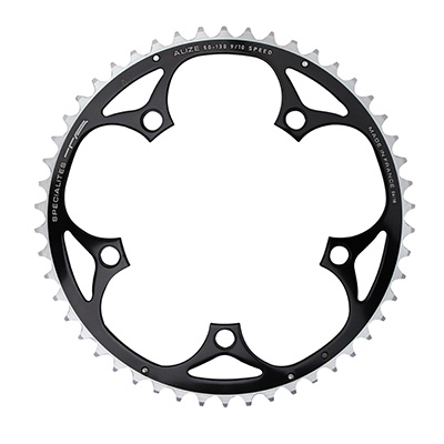 Spécialités TA PLATEAU ROUTE 5BRA D.130 ALIZE EXTERIEUR NOIR ALU 7075 TYPE SHIMANO 8-9-10V.