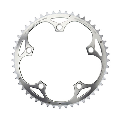 Spécialités TA PLATEAU ROUTE 5BRA D.130 ALIZE EXTERIEUR ARGENT ALU 7075 TYPE SHIMANO 8-9-10V.