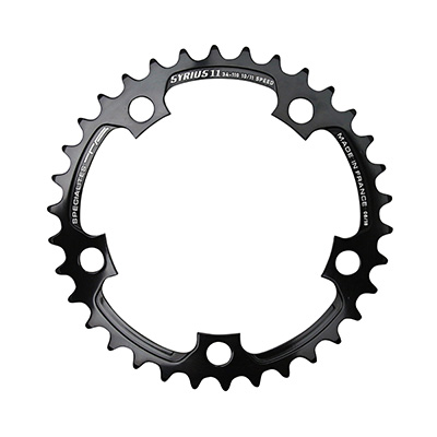 Spécialités TA PLATEAU ROUTE 5BRA D.74 ZELITO TRIPLE INTERIEUR NOIR ALU 7075 TYPE SHIMANO 9-10V.