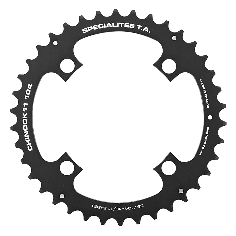 Spécialités TA PLATEAU VTT 4BRA D.104 CHINOOK DOUBLE-TRIPLE EXTERIEUR NOIR ALU POUR 10-11V.