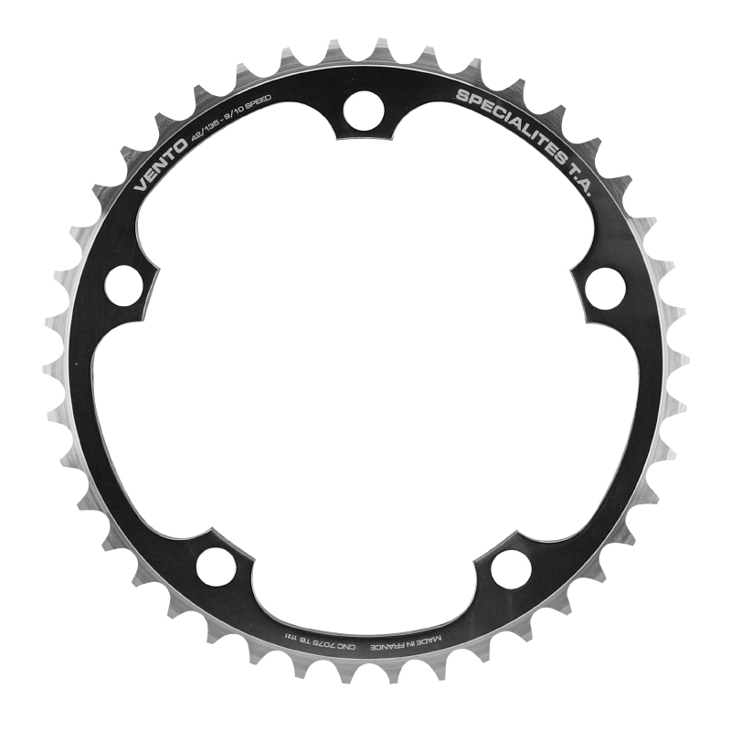 Spécialités TA PLATEAU ROUTE 5BRA D.135 VENTO INTERIEUR ARGENT ALU 7075 TYPE CAMPAGNOLO 9-10V.