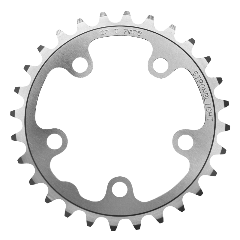Plateau Stronglight Triple 28 Dents – Alu 7075, 9-10v – Argent, D.74mm