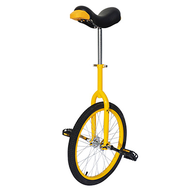 Monocycle MONOCYCLE 20 JAUNE TIGE DE SELLE REGLABLE (ROUE ALU)