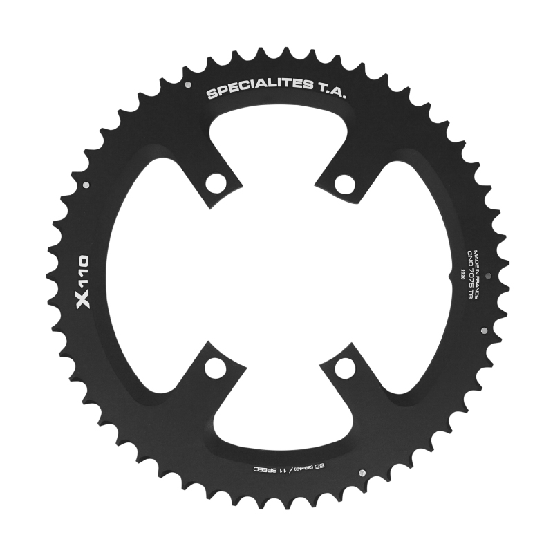 Spécialités TA PLATEAU ROUTE 4BRA D.110 POUR SHIMANO ULTEGRA R8000 - 6800 X110 EXTERIEUR NOIR 11V.