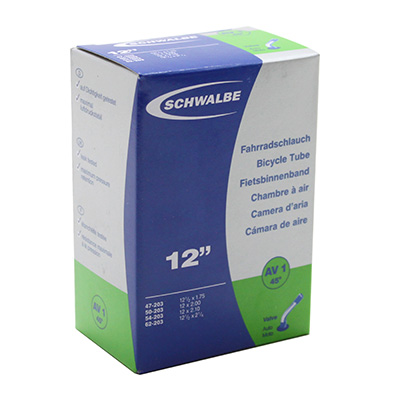 Schwalbe CHAMBRE A AIR VELO 12 1-2 x 1.75-2 1-4 VALVE STANDARD COUDEE 45° (47-62x203) (AV1)