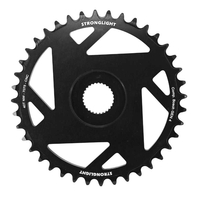 Stronglight PLATEAU VAE-E-BIKE DIRECT MOUNT POUR BOSCH -4- 40DTS MONO NOIR ALU 7075 (4ème GENERATION