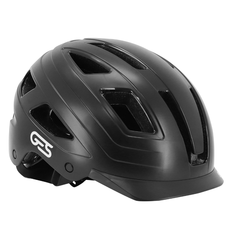 Casque De Vélo GES City - Taille L (59-61 Cm) - Blanc Avec Feu Arrière Intégré - Neuf