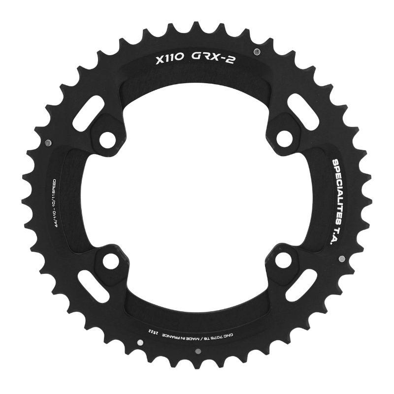Spécialités TA PLATEAU GRAVEL 4BRA D.110 POUR SHIMANO GRX DOUBLE X110 EXTERIEUR NOIR 10-11V.