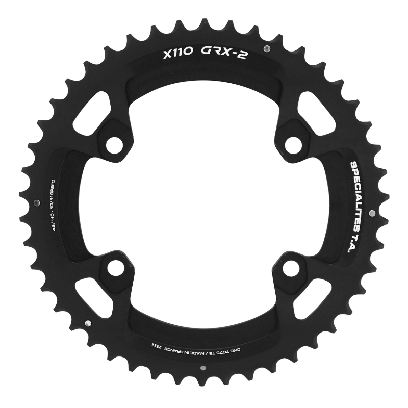 Spécialités TA PLATEAU GRAVEL 4BRA D.110 POUR SHIMANO GRX DOUBLE X110 EXTERIEUR NOIR 10-11V.