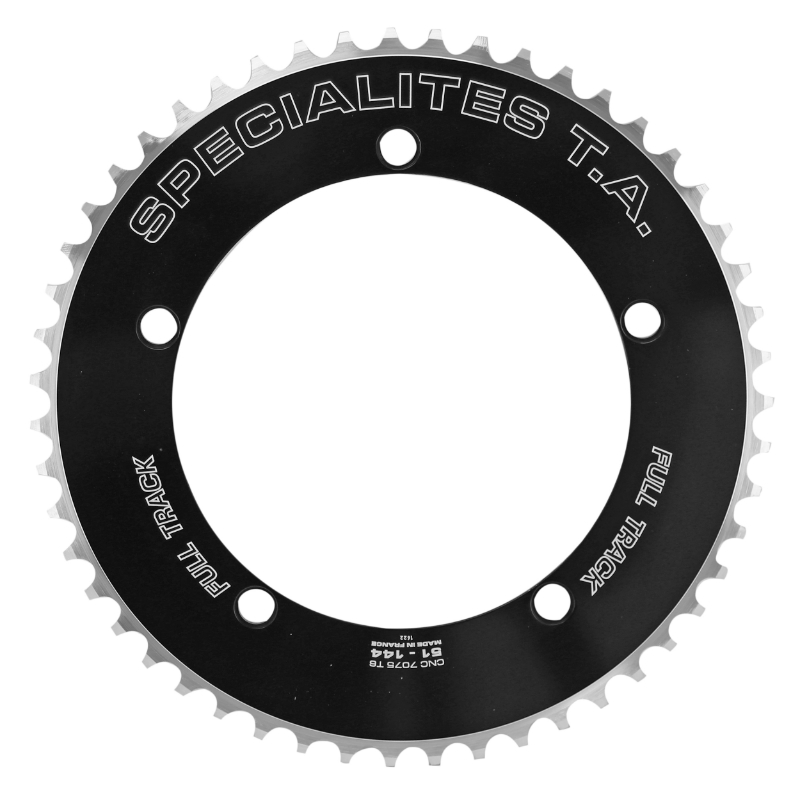 Spécialités TA PLATEAU PISTE 5BRA D.144 TA FULL TRACK NOIR ALU 7075 POUR CHAINE 3.17mm (11-8)