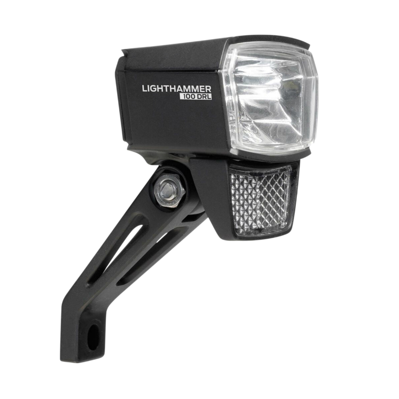 Éclairage Vélo Avant P2R Halogène 10 Lux - Sur Fourche - Noir (80mm)