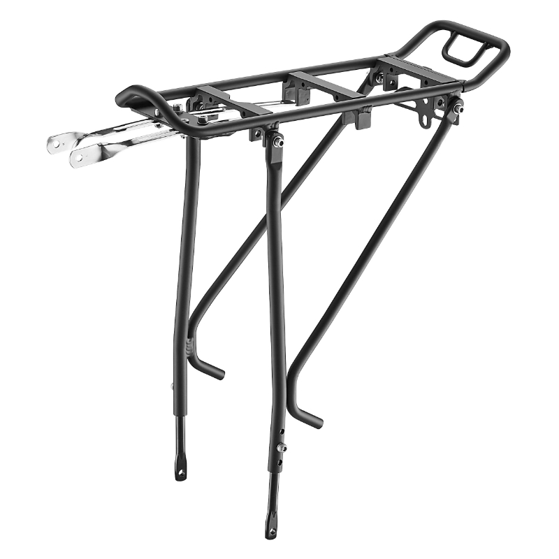 Porte-bagages Avant Vélo – Plateforme Alu Noir Mat, Réglable, Avec Tringles Et Rebords
