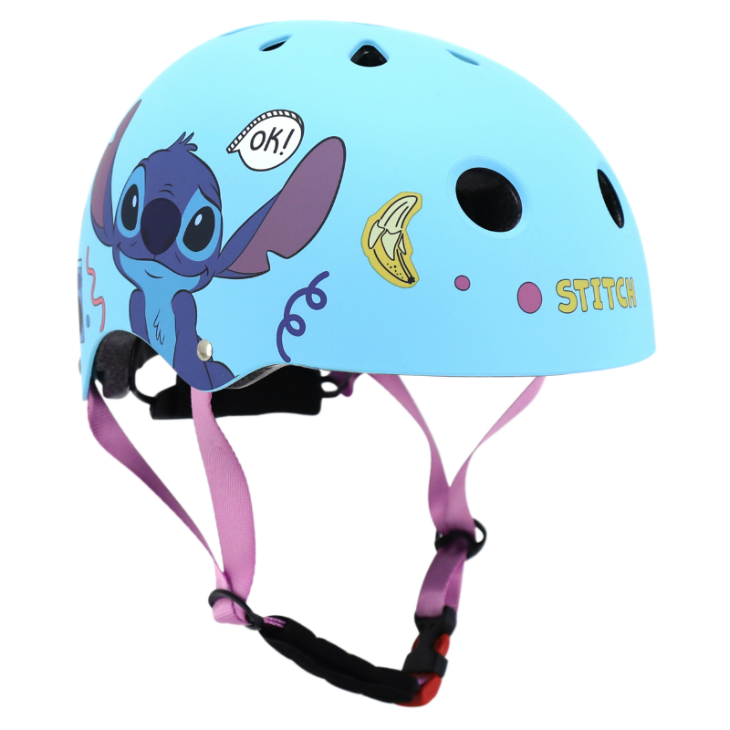 CASQUE VELO ENFANT DISNEY STITCH BLEU AVEC MOLETTE REGLAGE TAILLE 52-56