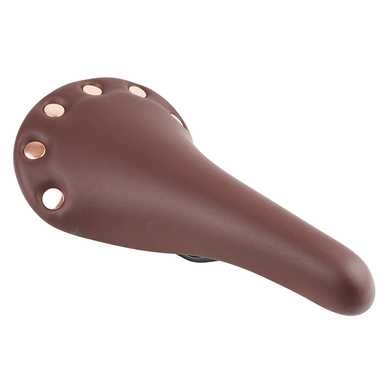Selle DDK Route Vintage – Marron, Rivets, Rail Acier, 263x148 Mm, Look Rétro Pour Vélo De Route