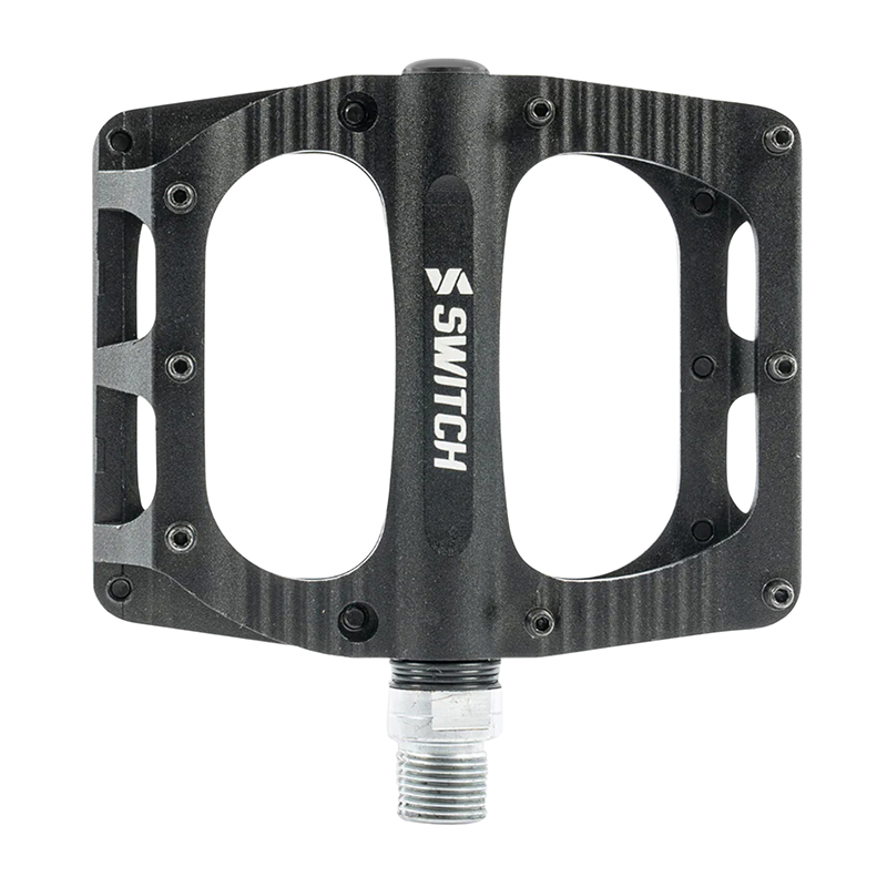 Switch Pedale Vtt Plateforme Noir Resine Filetage 9-16 Avec Picots Argent Paire 396753