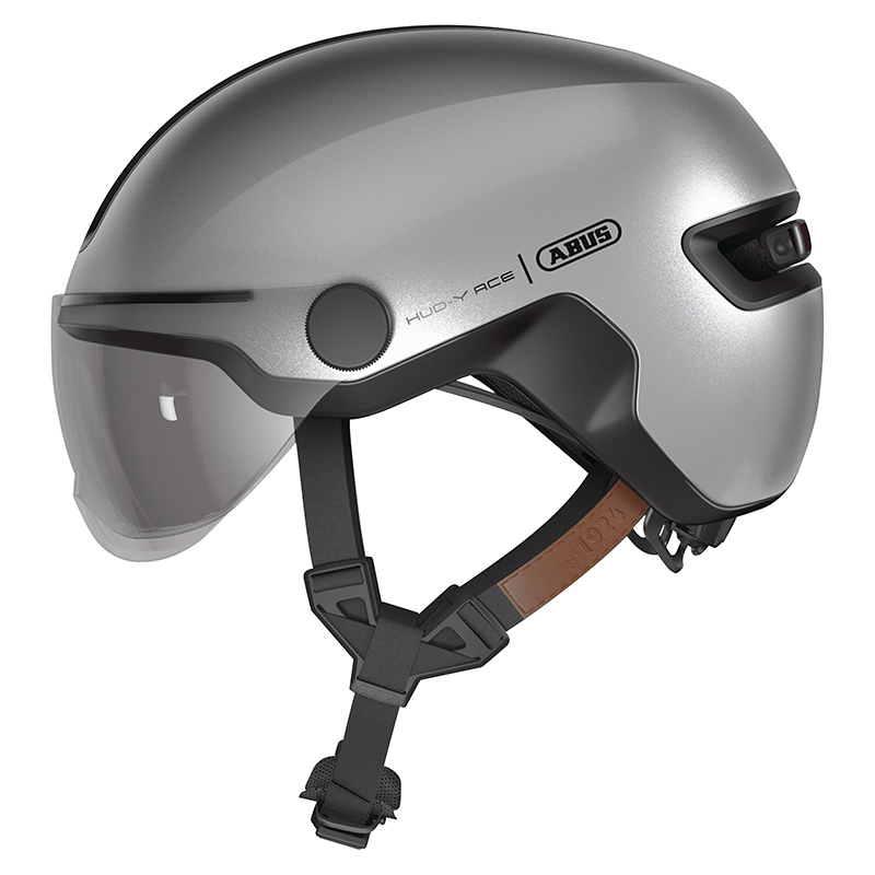 CASQUE VELO ADULTE ABUS URBAIN HUD-Y ACE ECLAIRAGE INTEGRE REGL MOLETTE
