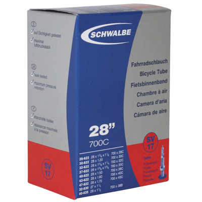 Schwalbe CHAMBRE A AIR VELO 700 x 28-45 - 27x1 1-4 VALVE PRESTA OBUS DEMONTABLE 40mm (SV17)