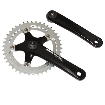Pédalier Route Miche Alu 155mm 42-36 Dents - 9/10 Vitesses - Axe Carré 107mm - Neuf