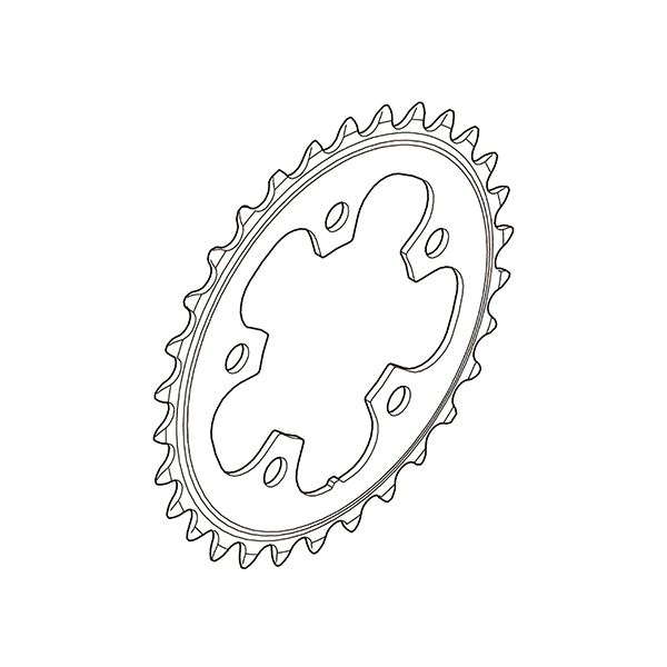Plateau route d. 130 ext. 52dts argent type Shimano 10/9v. - fabricant
