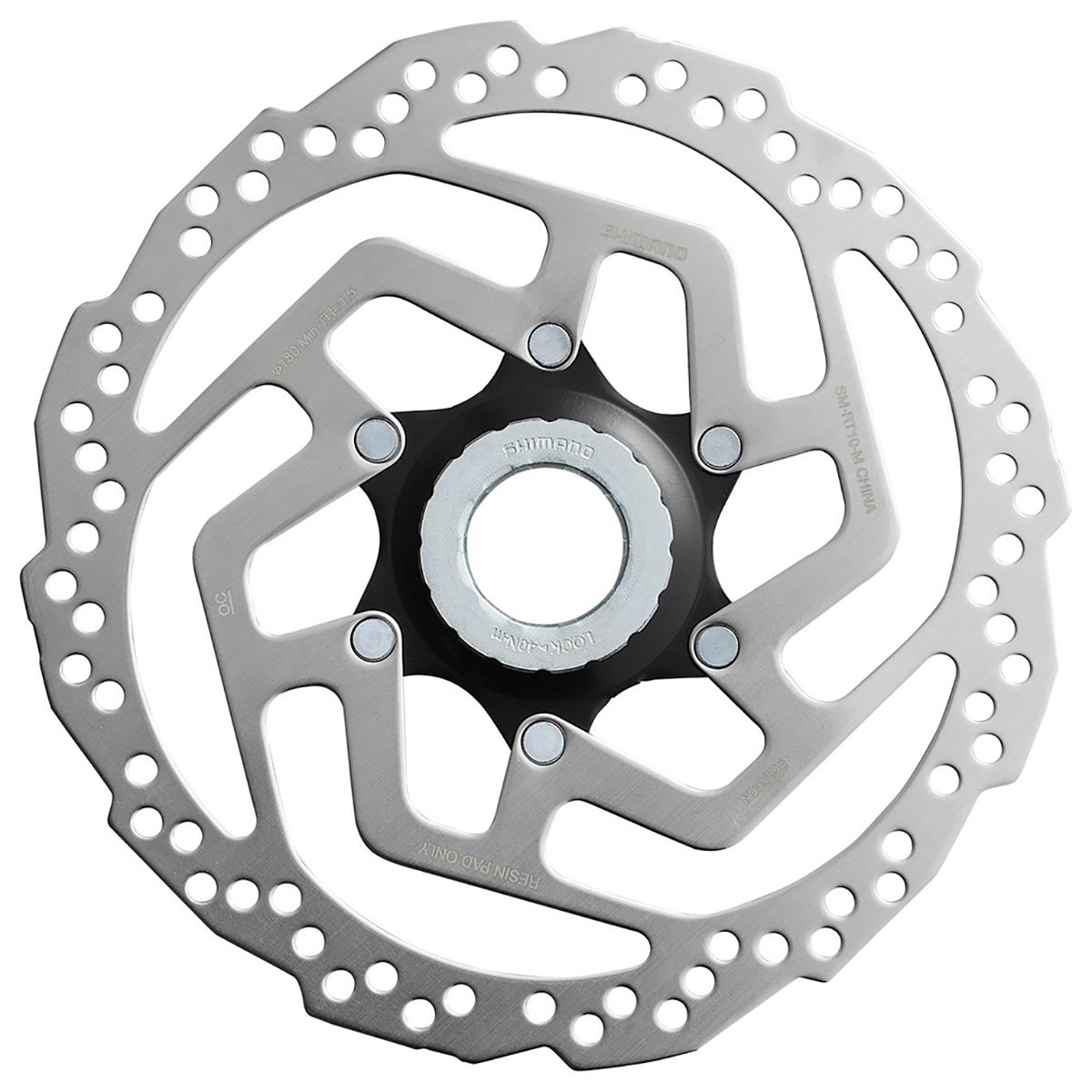 DISQUE DE FREIN VTT CENTERLOCK SHIMANO RT10  ACERA 180mm POUR PLAQUETTE RESINE AVEC CONTRE ECROU