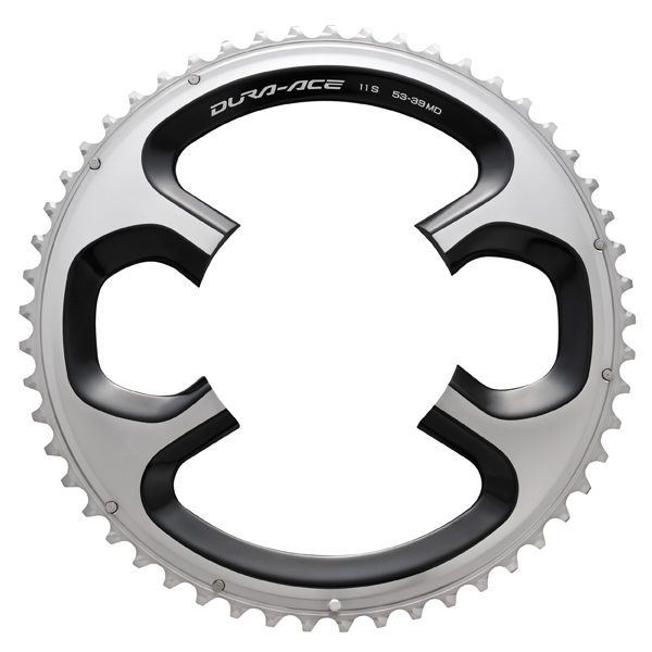 Plateau Shimano Dura-Ace 53T 130 BCD B-53 - Pour Vélo De Route - Aluminium Argent - Compatible FC-7700 / FC-7400